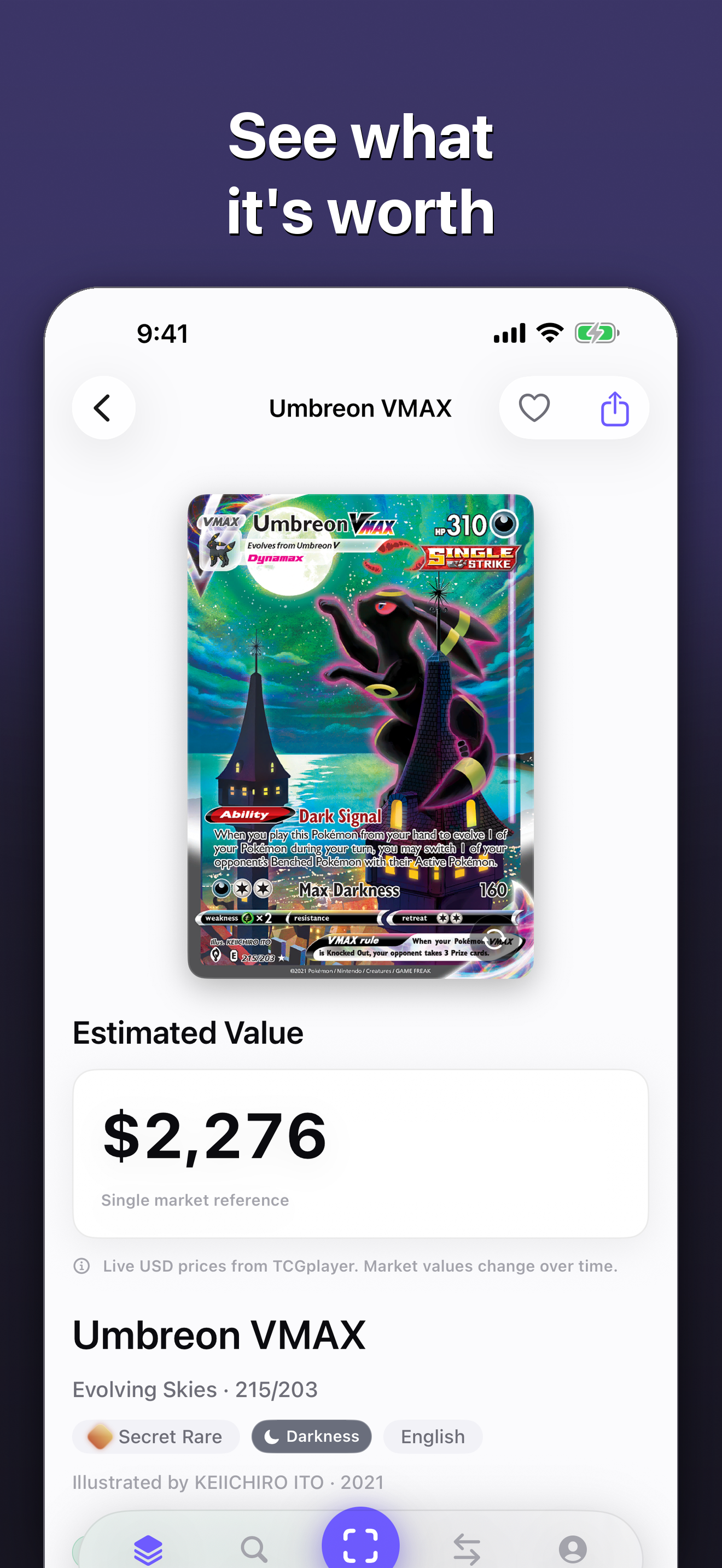 See what a card is worth, with a clear reason behind the number