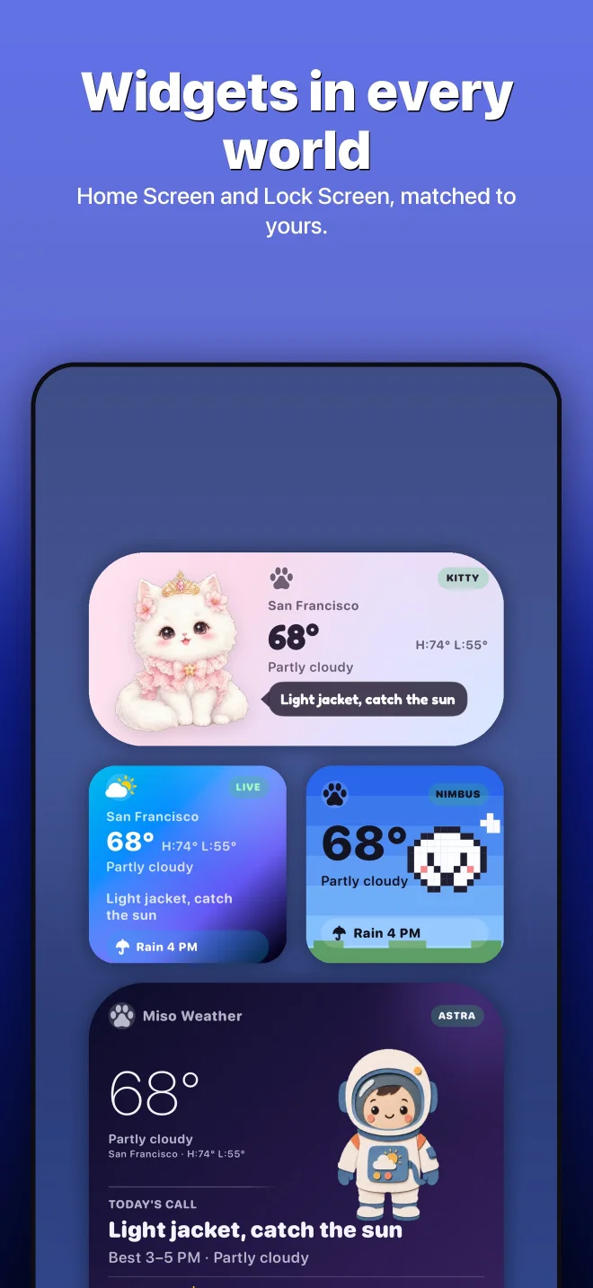 Miso Weather Home Screen and Lock Screen widgets